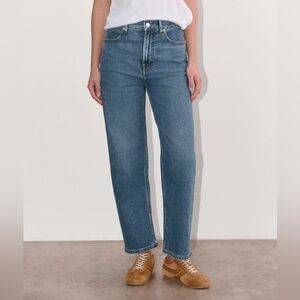 Everlane Way High Jeans 28 Button Fly Blue High Rise Straight